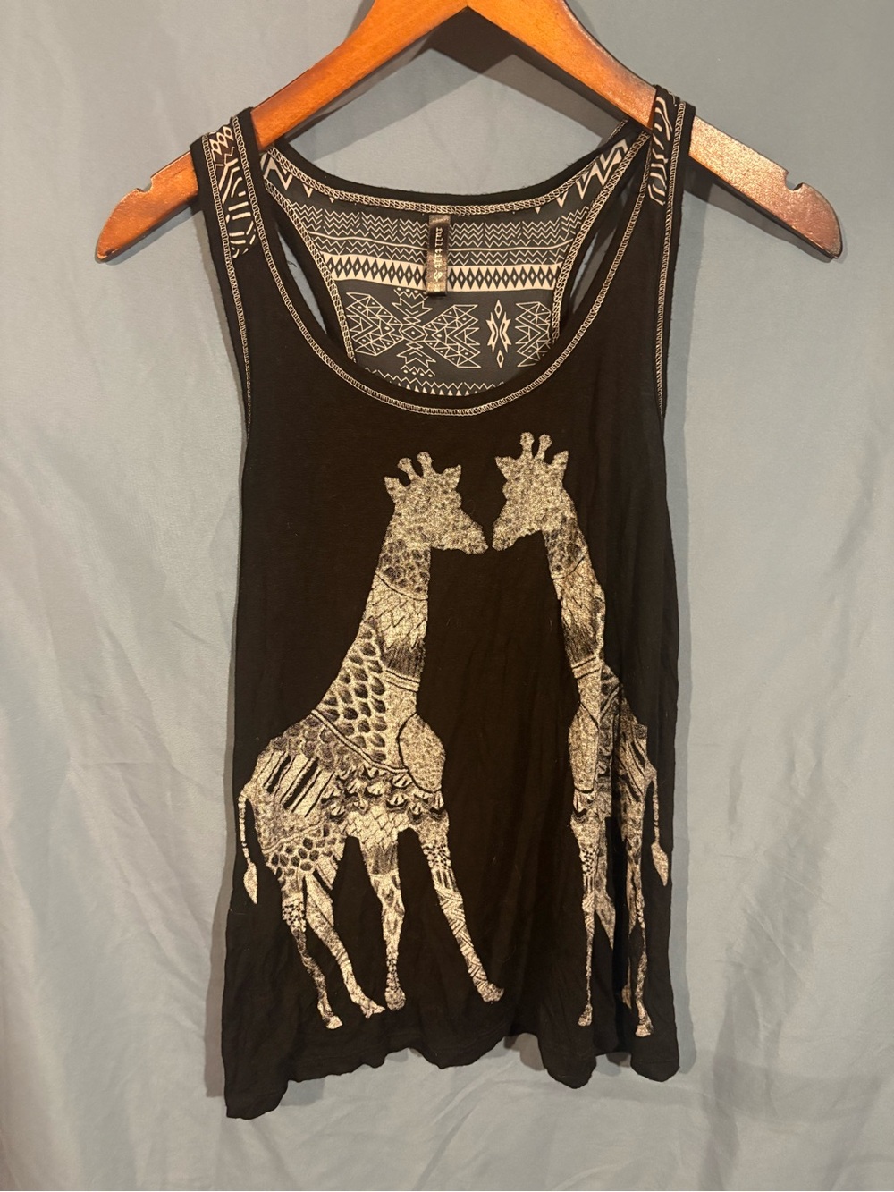 Full Tilt Navy and White Tribal-Print Tank
